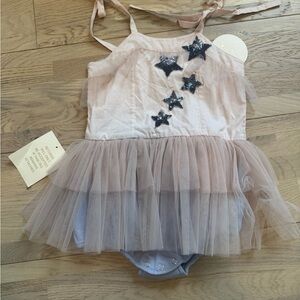 Tutu Du Monde Blush Pink and Gray Star Tulle Dress